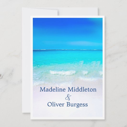 Invitation Fiançailles de destination tropicale Blue Ocean (Devant)