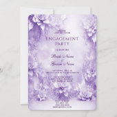 Invitation Fiançailles de fleurs blanches violette (Devant)