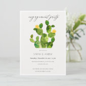 INVITATION FIANÇAILLES DE FLEURS CACTUS DE DÉSERT DE COULEUR  (Debout devant)