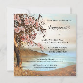 Invitation Fiançailles de fleurs de cerisier rose (Devant)