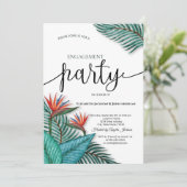 Invitation Fiançailles de fleurs exotiques tropicales (Debout devant)