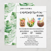 Invitation Fiançailles de la fête du pool Summerween (Devant / Derrière)