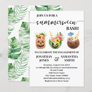 Invitation Fiançailles de la fête du pool Summerween