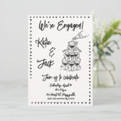 Invitation Fiançailles de la pile de champagne (Debout devant)