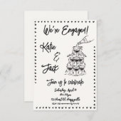 Invitation Fiançailles de la pile de champagne (Devant / Derrière)