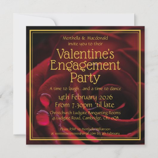 Invitation Fiançailles de la Saint-Valentin Écriture chrétien (Devant)