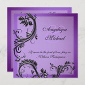 Invitation fiançailles de l'anniversaire du mariage noir pour (Devant / Derrière)