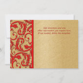 Invitation fiançailles de l'anniversaire du tournoi d'or roug (Dos)