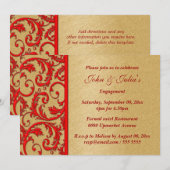 Invitation fiançailles de l'anniversaire du tournoi d'or roug (Devant / Derrière)