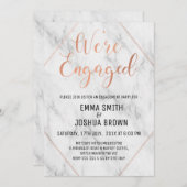 Invitation Fiançailles de marbre et de calligraphie Invitatio (Devant / Derrière)