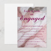 Invitation Fiançailles de mariage élégant en marbre (Devant / Derrière)