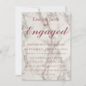 Invitation Fiançailles de mariage élégant en marbre (Devant)