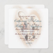 Invitation Fiançailles de mariage Heart of Seashells Beach We (Devant / Derrière)