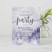 Invitation Fiançailles de neige du paysage hivernal violet (Debout devant)