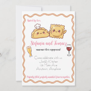 Invitation Fiançailles de nourriture de Pierogi Ravioli polon