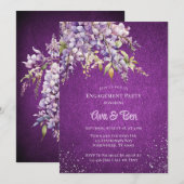 Invitation Fiançailles de Parties scintillant Lavande violett (Devant / Derrière)