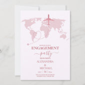 Invitation Fiançailles de passeport Rose Gold Destination (Devant)