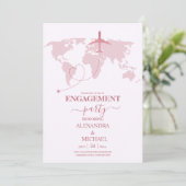 Invitation Fiançailles de passeport Rose Gold Destination (Debout devant)