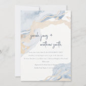 Invitation Fiançailles de plage de sable de mer bleu beige Ab (Devant)