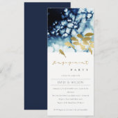 Invitation Fiançailles DE POISSONS SOUS-MARINS ÉLÉGANT GOLD N (Devant / Derrière)