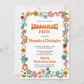 Invitation fiançailles de puissance fleur Funky inspiré des a (Devant)