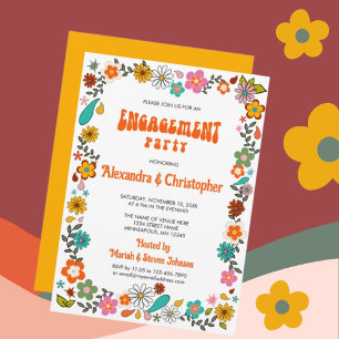 Invitation fiançailles de puissance fleur Funky inspiré des a