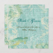 Invitation Fiançailles de remous de tortue de mariage de (Devant / Derrière)