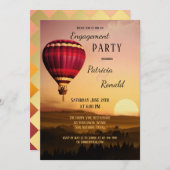 Invitation Fiançailles de Sunset Balloon à air cha (Devant / Derrière)