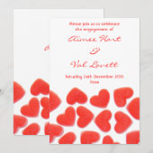 Invitation "fiançailles de Sweet Hearts" (Devant / Derrière)