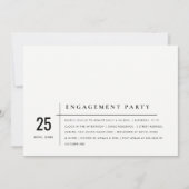 Invitation Fiançailles de typographie moderne Gras Noir & Bla (Devant)