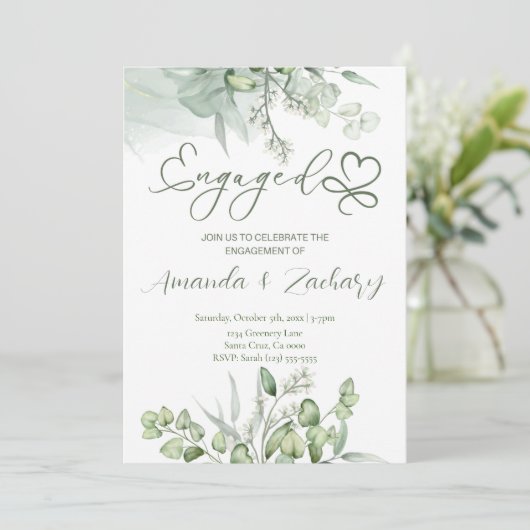 Invitation Fiançailles de verdure (Debout devant)