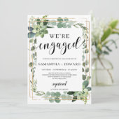 Invitation Fiançailles de verdure succulent boho fascinant (Debout devant)