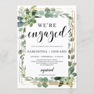 Invitation Fiançailles de verdure succulent boho fascinant