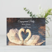 Invitation Fiançailles des cygnes blancs (Debout devant)