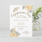 Invitation Fiançailles des papillons Gold et Silver (Debout devant)