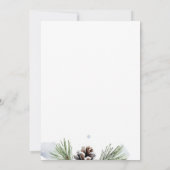 Invitation Fiançailles d'hiver aquarelle neige pins modèle (Dos)