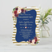 Invitation Fiançailles d'or Floral Blush de la Royal Navy (Debout devant)