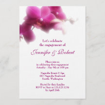 Invitation Fiançailles d'orchidée rose