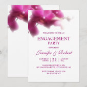 Invitation Fiançailles d'orchidée rose (Devant / Derrière)