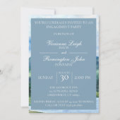 Invitation Fiançailles du lac d'aquarelle bleu bleu français (Devant)