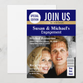 Invitation fiançailles du magazine Blue Gold (Devant / Derrière)