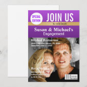 Invitation fiançailles du magazine Purple Gold (Devant / Derrière)