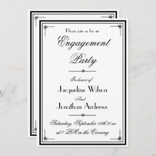 Invitation Fiançailles Elegant Classic Script Engagement