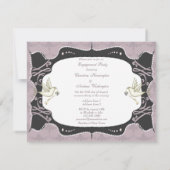 Invitation Fiançailles élégant de vecteur de colombes, de (Dos)