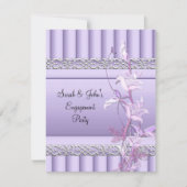 Invitation Fiançailles Élégant Doux Joli Lilac Floral (Devant)