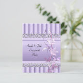 Invitation Fiançailles Élégant Doux Joli Lilac Floral (Debout devant)