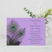 Invitation Fiançailles Elégante Peacock (violet) (Debout devant)