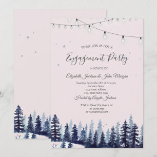 Invitation Fiançailles en forêt, bois, pins