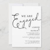 Invitation Fiançailles, Engagé, Mariage moderne, minimaliste (Devant)