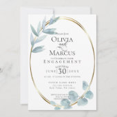 Invitation FIANÇAILLES | Eucalyptus bleu-dusté (Devant)